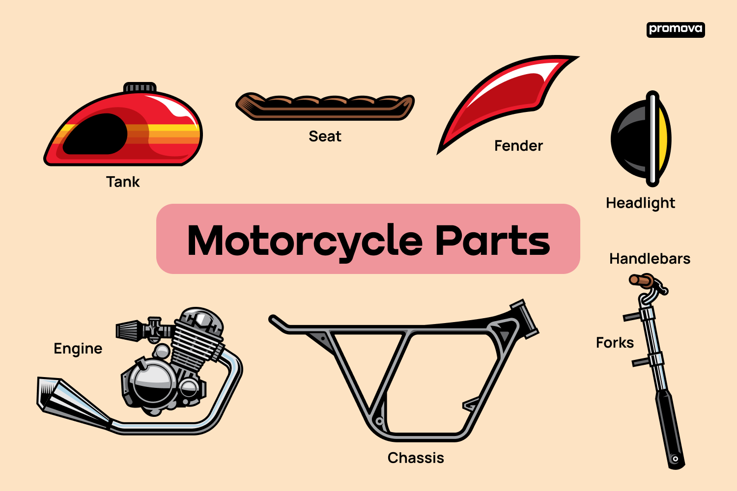 Unraveling Motorcycle Anatomy: Bike Part Names Vocabulary Guide