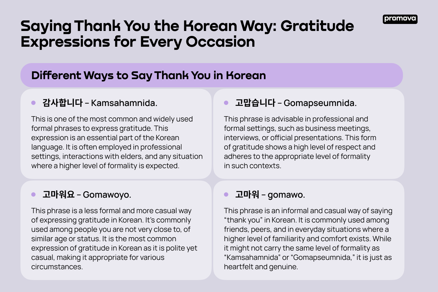 Different Ways to Say Thank You in Korean