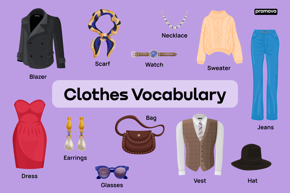 English Vocabulary For Clothing Accessories And Items Of Clothing