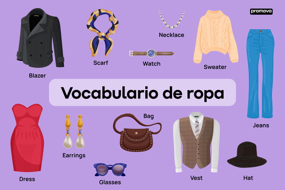 Vocabulario ingles de accesorios y prendas de vestir