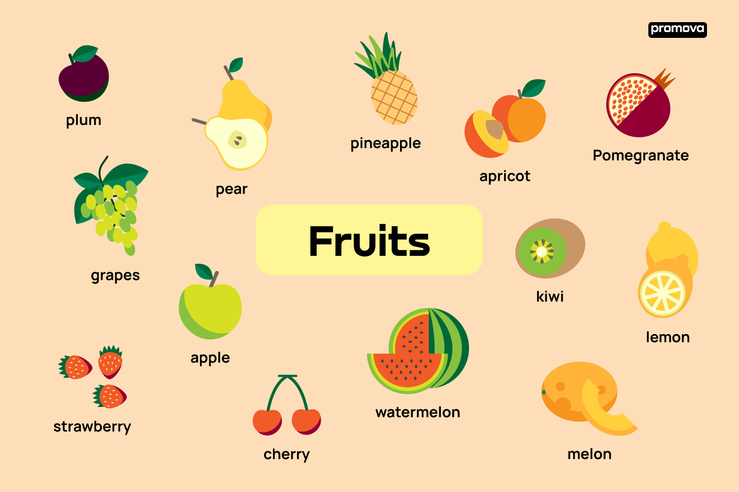 List of Fruits 
