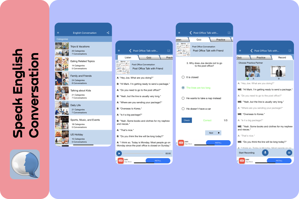 Speak English Conversation - application overview